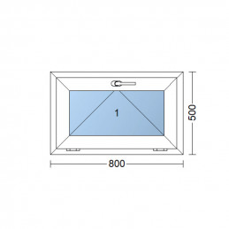 Plastové okno | 80x50 cm (800x500 mm) | biele | sklopné | pivničné