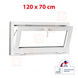 Plastové okno 120 x 70 cm, biele, sklopné