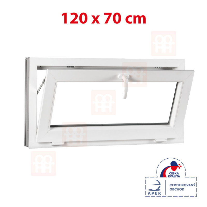 Plastové okno | 120x70 cm (1200x700 mm) | biele | sklopné | pivničné