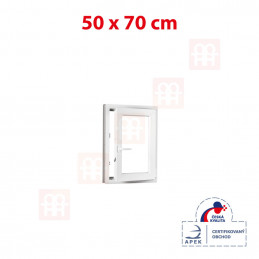 Plastové okno 50 x 70 cm, otváravé aj sklopné, biele, pravé