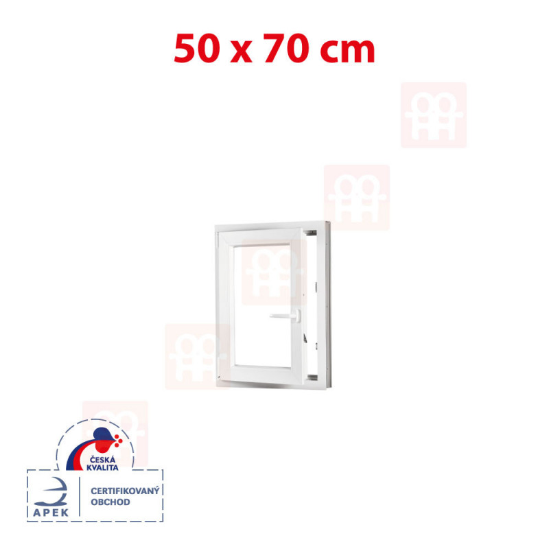 Plastové okno 50x70 cm, otváravé aj sklopné, biele, ľavé