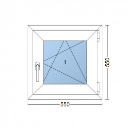 Plastové okno | 55 x 55 cm (550 x 550 mm) | biele | otváravé aj sklopné | pravé