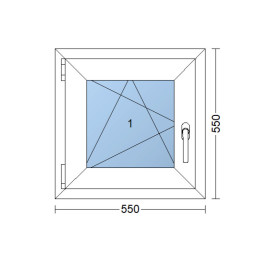 Plastové okno | 55x55 cm (550x550 mm) | biele | otváravé aj sklopné | ľavé