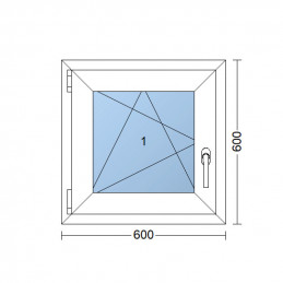 Plastové okno | 60x60 cm (600x600 mm) | biele | otváravé aj sklopné | ľavé