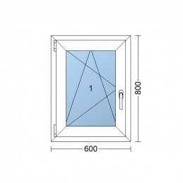 Plastové okno 60x80 cm, otváravé aj sklopné, biele, ľavé