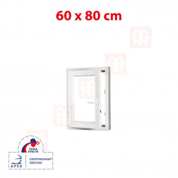 Plastové okno | 60x80 cm (600x800 mm) | biele | otváravé aj sklopné | ľavé