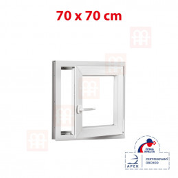Plastové okno 70 x 70 cm, otváravé aj sklopné, biele, pravé