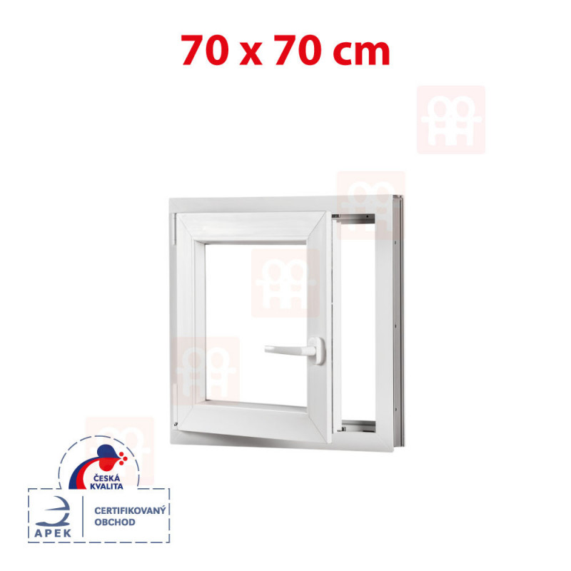 Plastové okno | 70x70 cm (700x700 mm) | biele | otváravé aj sklopné | ľavé