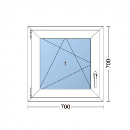 Plastové okno | 70x70 cm (700x700 mm) | biele | otváravé aj sklopné | ľavé