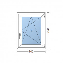 Plastové okno | 70 x 90 cm (700 x 900 mm) | biele | otváravé aj sklopné | pravé