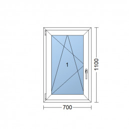 Plastové okno 70x110 cm, otváravé aj sklopné, biele, ľavé