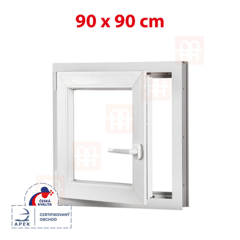 Plastové okno | 90x90 cm (900x900 mm) | biele | otváravé aj sklopné | ľavé