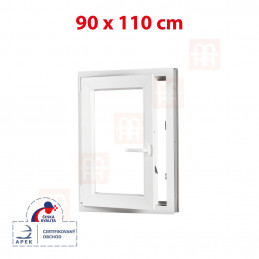 Plastové okno | 90x110 cm (900x1100 mm) | biele | otváravé aj sklopné | ľavé