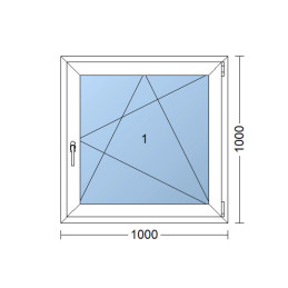 Plastové okno | 100 x 100 cm (1000 x 1000 mm) | biele | otváravé aj sklopné | pravé