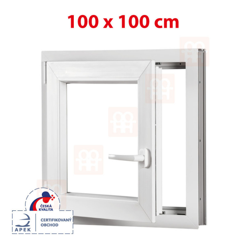 Plastové okno 100x100 cm, otváravé aj sklopné, biele, ľavé