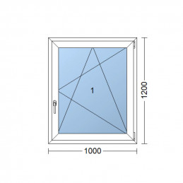 Plastové okno | 100 x 120 cm (1000 x 1200 mm) | biele | otváravé aj sklopné | pravé