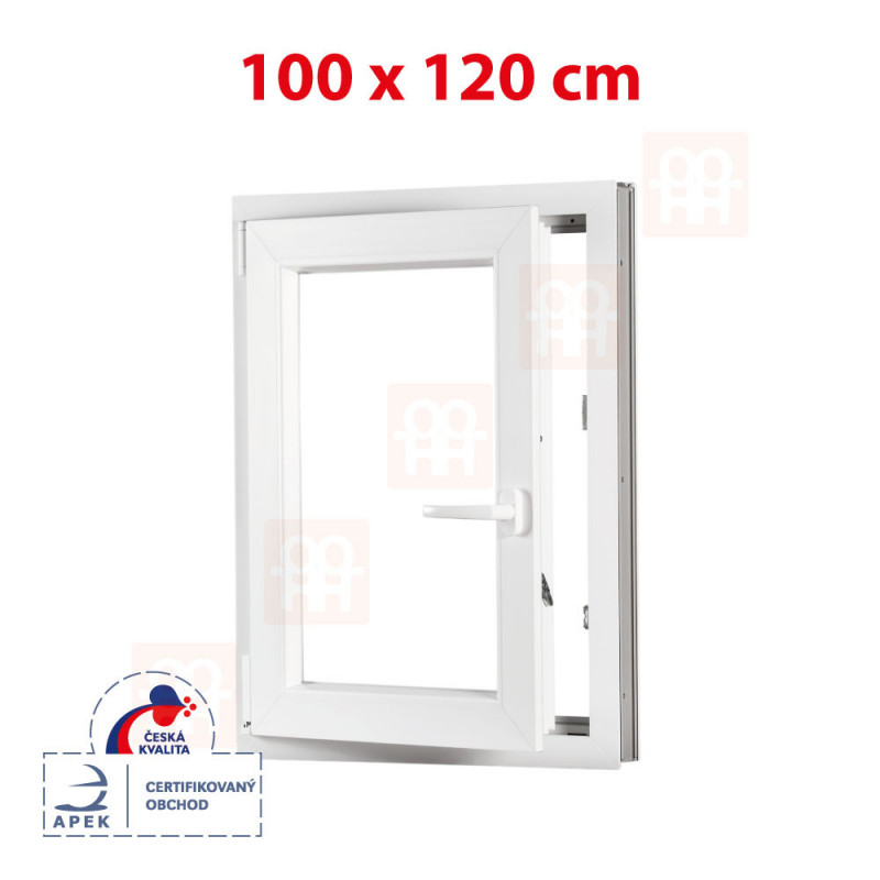 Plastové okno 100x120 cm, otváravé aj sklopné, biele, ľavé