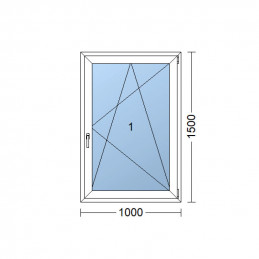 Plastové okno | 100 x 150 cm (1000 x 1500 mm) | biele | otváravé aj sklopné | pravé
