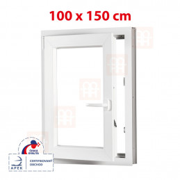 Plastové okno | 100x150 cm (1000x1500 mm) | biele | otváravé aj sklopné | ľavé