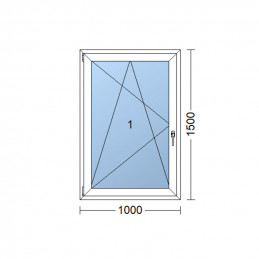 Plastové okno | 100x150 cm (1000x1500 mm) | biele | otváravé aj sklopné | ľavé
