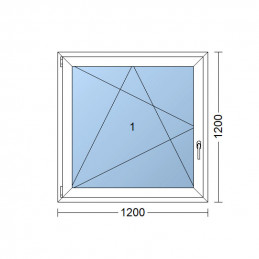 Plastové okno | 120x120 cm (1200x1200 mm) | biele | otváravé aj sklopné | ľavé