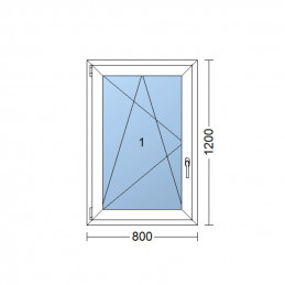 Plastové okno 80x120 cm, otváravé aj sklopné, biele, ľavé