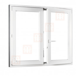 Plastové okno | 130 x 110 cm (1300 x 1100 mm) | biele | dvojkrídlové | bez stĺpika (štulp) | pravé