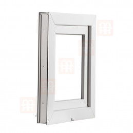 Plastové okno | 130 x 130 cm (1300 x 1300 mm) | biele | dvojkrídlové | bez stĺpika (štulp) | pravé