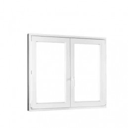 Plastové okno | 130 x 130 cm (1300 x 1300 mm) | biele | dvojkrídlové | bez stĺpika (štulp) | pravé