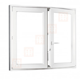Plastové okno | 150 x 150 cm (1500 x 1500 mm) | biele | dvojkrídlové | bez stĺpika (štulp) | pravé