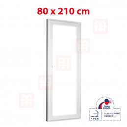 Plastové dvere | 80x210 cm (800x2100 mm) | biele | balkónové | otváravé aj sklopné | pravé