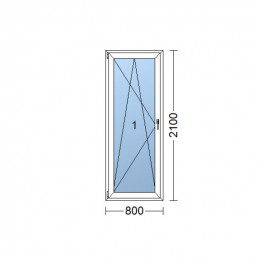 Plastové dvere | 80 x 210 cm (800 x 2100 mm) | biele | balkónové | otváravé aj sklopné | ľavé