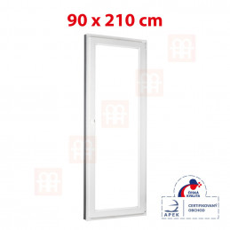 Plastové dvere | 90x210 cm (900x2100 mm) | biele | balkónové | otváravé aj sklopné | pravé