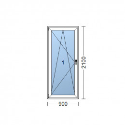Plastové dvere | 90 x 210 cm (900 x 2100 mm) | biele | balkónové | otváravé aj sklopné | ľavé