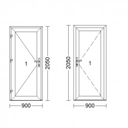 Plastové dvere | 90 x 205 cm (900 x 2050 mm) | biele | plné | ľavé