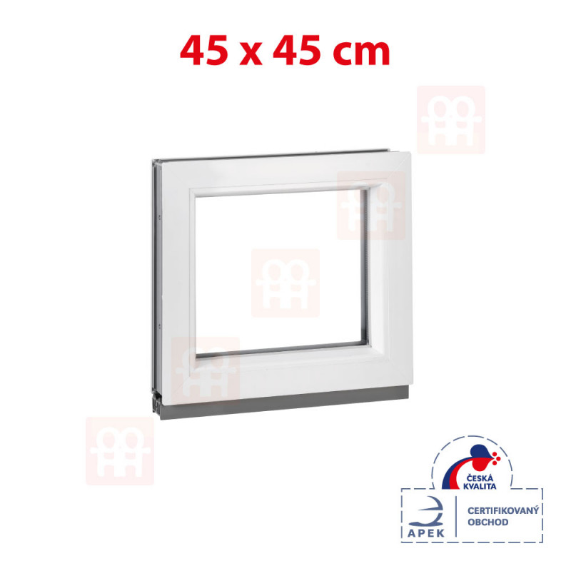 Plastové okno | 45x45 cm (450x450 mm) | biele | fixné (neotvárateľné)