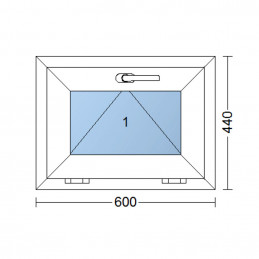 Plastové okno | 60x44 cm (600x440 mm) | biele | sklopné | pivničné