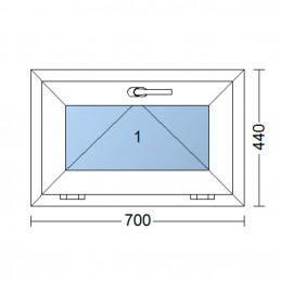 Plastové okno | 70x44 cm (700x440 mm) | biele | sklopné | pivničné