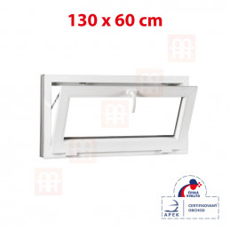 Plastové okno | 130x60 cm (1300x600 mm) | biele | sklopné | pivničné