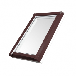 Strešné okno plastové | 78x140 cm (780x1400 mm)  | biele s HNEDÝM oplechováním | SKYLIGHT