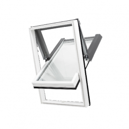 Strešné okno plastové | 55x78 cm (550x780 mm) | biele se SIVÝM oplechováním | SKYLIGHT