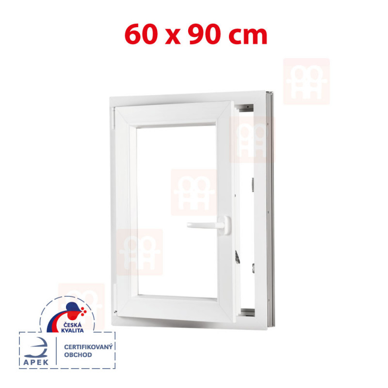 Plastové okno | 60x90 cm (600x900 mm) | biele | otváravé aj sklopné | ľavé