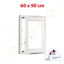 Plastové okno | 60x90 cm (600x900 mm) | biele | otváravé aj sklopné | pravé
