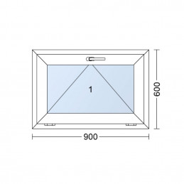 Plastové okno | 90x60 cm (900x600 mm) | biele | sklopné | pivničné