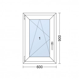Plastové okno | 60x90 cm (600x900 mm) | biele | otváravé aj sklopné | ľavé