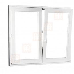 Plastové okno | 140 x 110 cm (1400 x 1100 mm) | biele | dvojkrídlové | bez stĺpika (štulp) | pravé | TROJSKLO