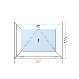Plastové okno 80x60 cm (800x600mm) sklopné (pivničné) biele / antracit