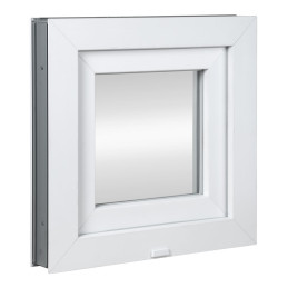 Plastové okno | 50x50 cm (500x500 mm) | biele | sklopné | pivničné | TROJSKLO