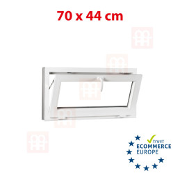 Plastové okno | 70x44 cm (700x440 mm) | biele | sklopné | pivničné Plastové okno | 70x44 cm (700x440 mm) | biele | sklopné | pivničné