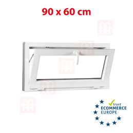 Plastové okno | 90x60 cm (900x600 mm) | biele | sklopné | pivničné Plastové okno | 90x60 cm (900x600 mm) | biele | sklopné | pivničné